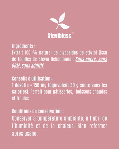 Poudre de Stévia Premium 50 g (Stevibless)