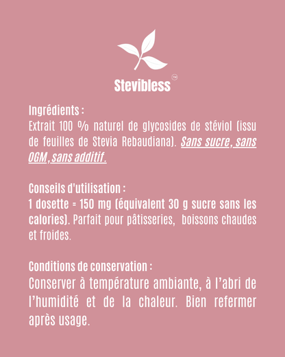 Poudre de stevia - Qualité premium - 50g